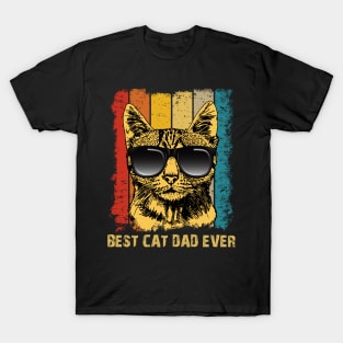 Best Cat Dad Ever Cool Cat Vintage T-Shirt